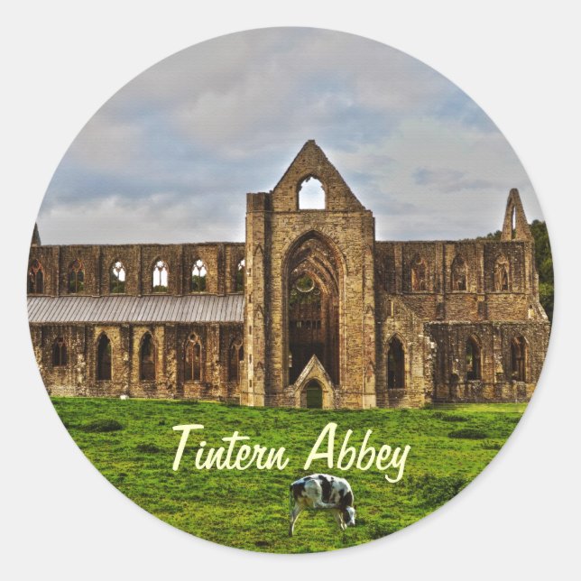 Tintern Abbey, Cistercian Monastery, Wales Classic Round Sticker (Front)