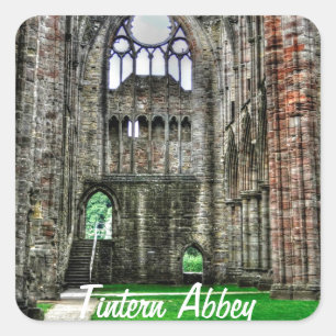 Tintern Abbey, Cistercian Monastery, Wales Square Sticker