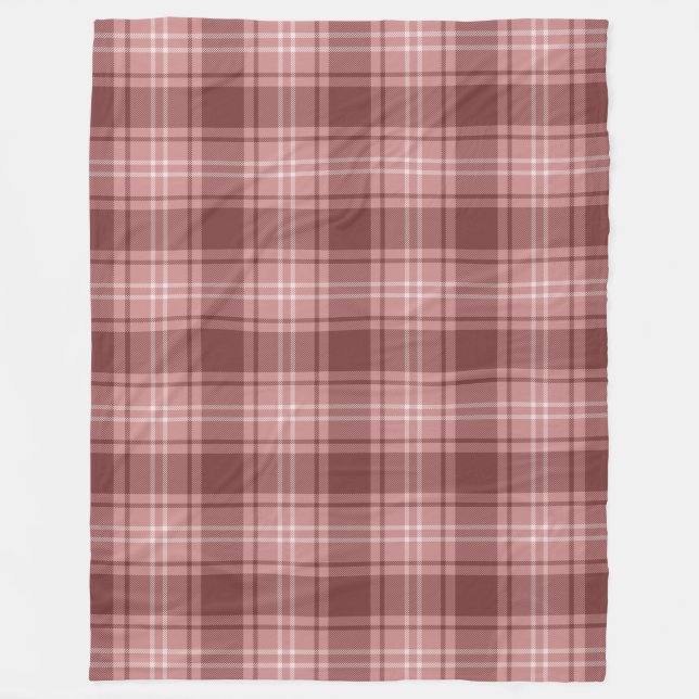 Tints Of Pink Plaid Twill Fleece Blanket (Front)