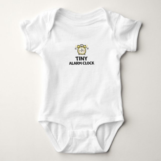 Tiny Alarm Clock Baby Bodysuit (Front)
