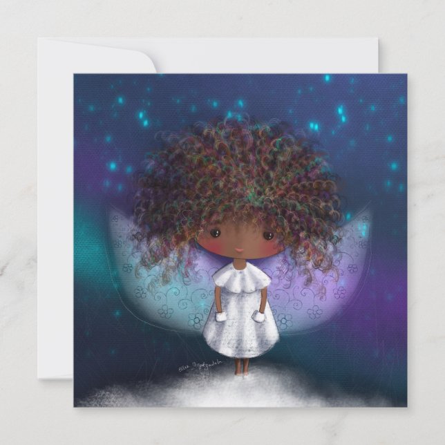 Tiny Angel With Pockets of Magic Holiday Card (Front)