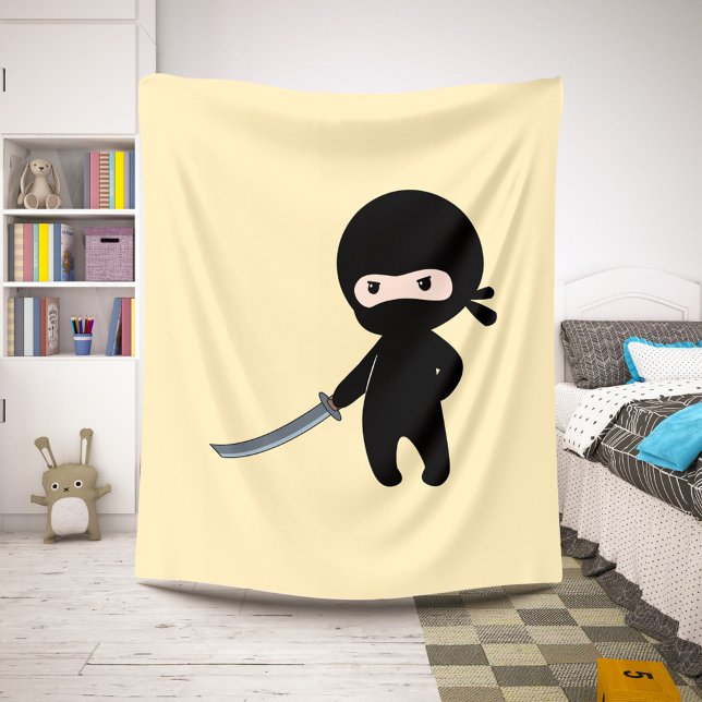 Tiny Angry Ninja on Yellow Sherpa Blanket (Creator Uploaded)