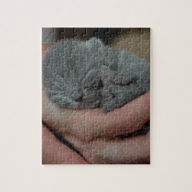 Tiny Baby Blue Kitten Jigsaw Puzzle (Vertical)