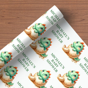 Tiny Baby Dino Wrapping Paper for Hatching Soon  