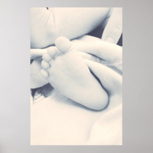 tiny baby foot black white modern poster