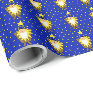 Tiny Baby Jesus in the Manger Wrapping Paper