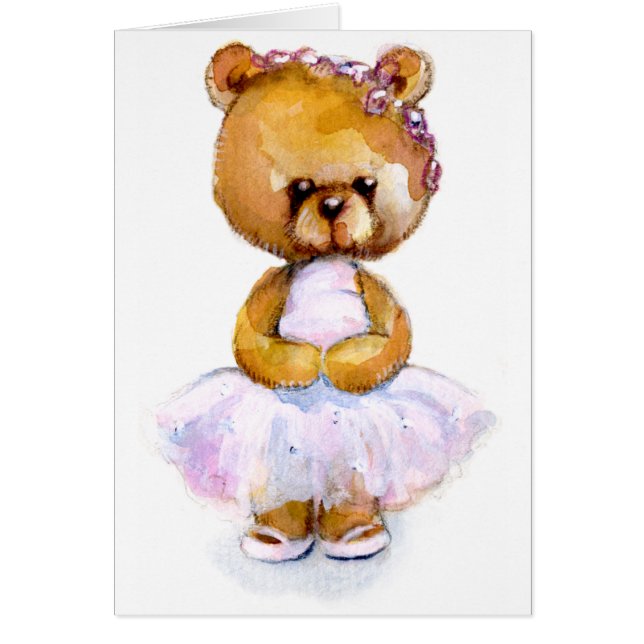 Tiny Ballet Bear Card (Front)