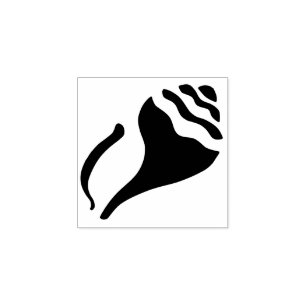 Tiny beach stenciled conch shell design rubber stamp