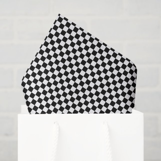 Tiny Black and White Checked Tissue Paper (Gift Bag)