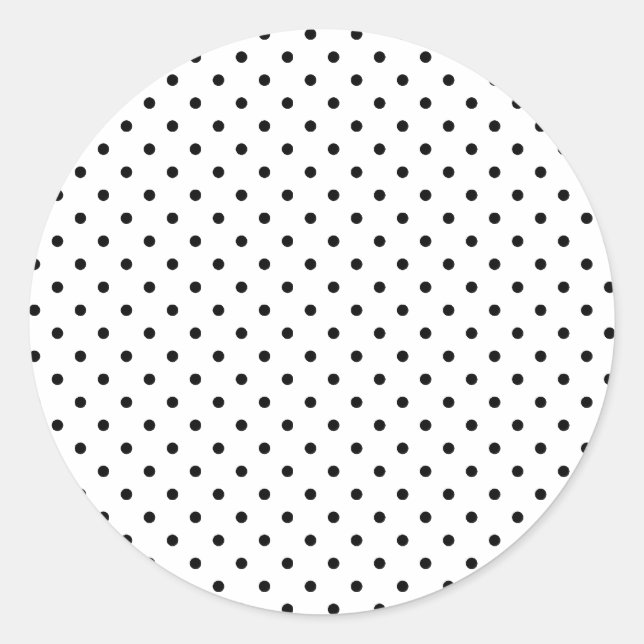 Tiny Black Dots Classic Round Sticker (Front)