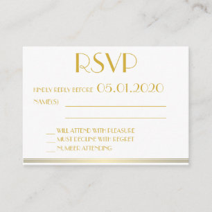 Tiny Black Monogrammed Great Gatsby Wedding RSVP Enclosure Card