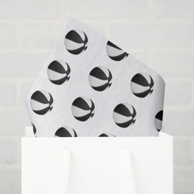 tiny black white basketballs pattern tissue paper (Gift Bag)