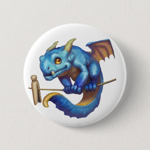 Tiny Blue Dragon 6 Cm Round Badge