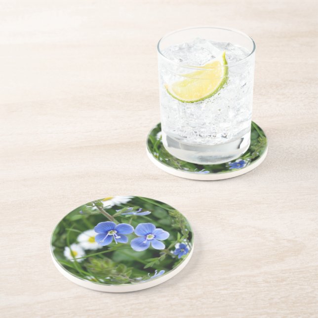 tiny blue flowers coaster (Side)