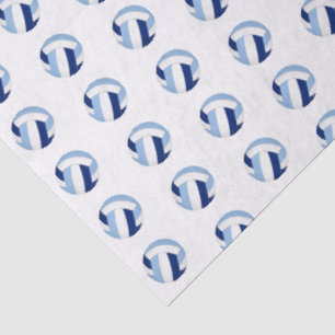 tiny blue white volleyballs pattern tissue paper