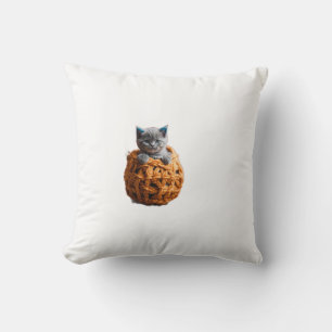 Tiny British Shorthair Kitten in a Cute Dress Play Cushion