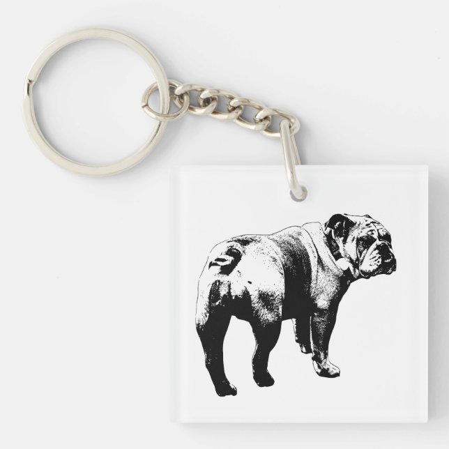 Tiny Bulldog, Loyal Tile Key Ring (Front)