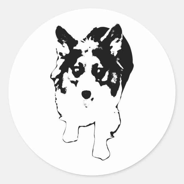Tiny Burst of Corgi Speed Classic Round Sticker (Front)
