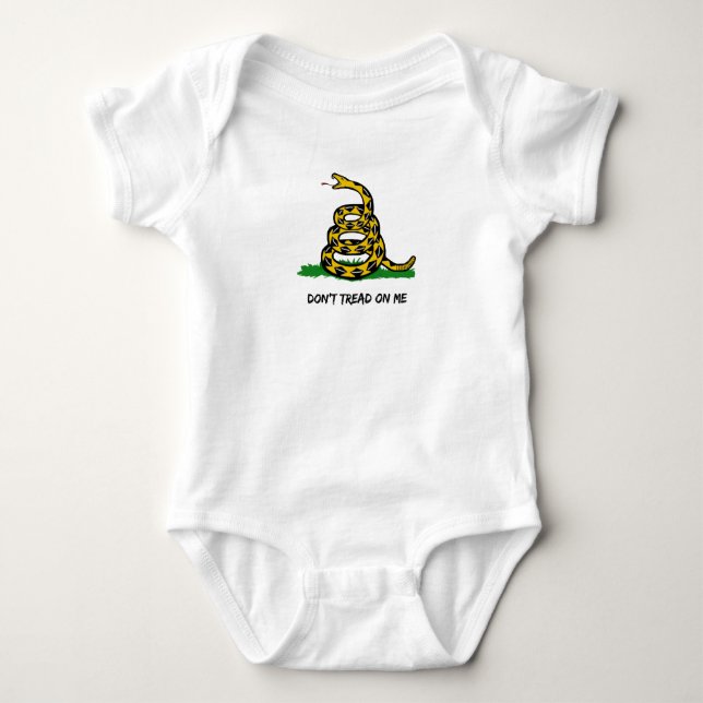 Tiny but Free – Gadsden Flag Baby Onesie (Front)
