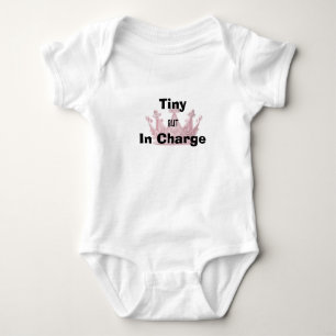 Tiny But In Charge Cute Funny Baby Bodysuit – Crow