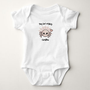 Tiny but Mighty Cute Halloween Baby Pink Spider  Bodysuit