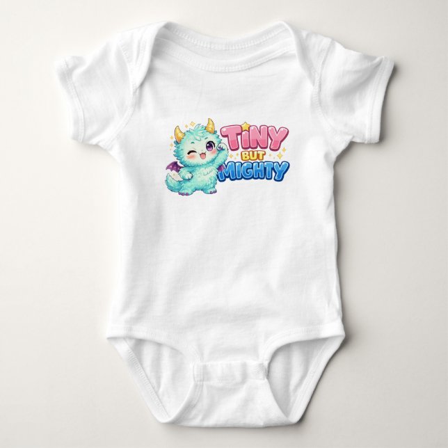 Tiny But Mighty Dragon Baby Bodysuit (Front)