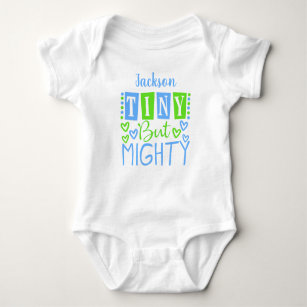 Tiny But Mighty Personalised Boy Baby Bodysuit