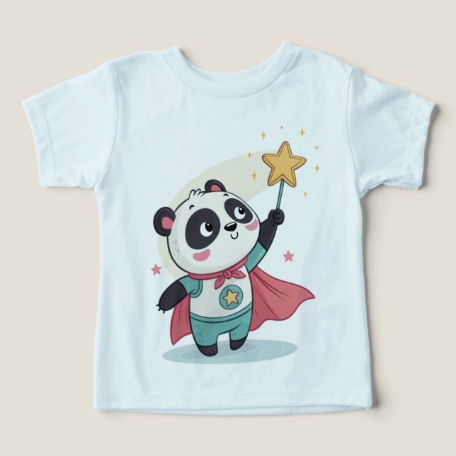 Tiny but Mighty – Superhero Panda Holding a Star  (Design Front)