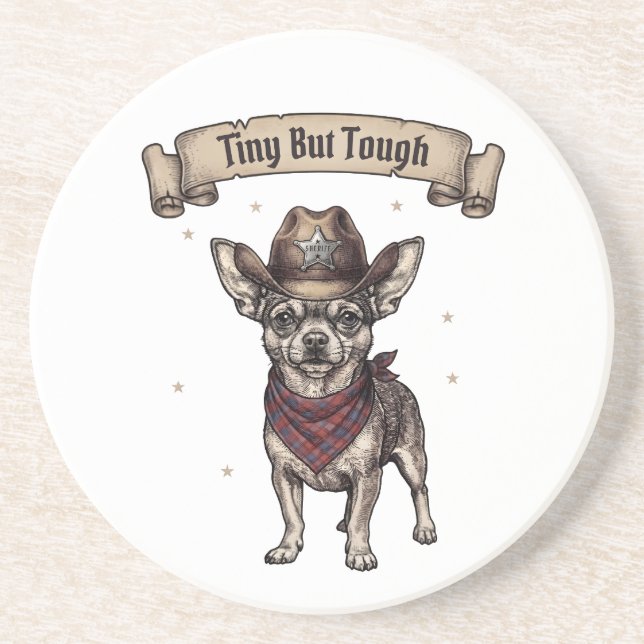 Tiny But Tough' Chihuahua rocks a cowboy Coaster (Front)