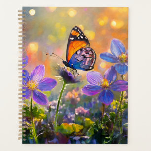 Tiny Butterfly On Wildflowers at Sunrise Planner