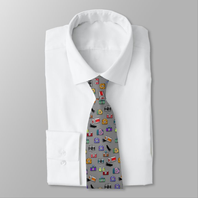 Tiny Cameras Pattern Photographers Tie (Tied)