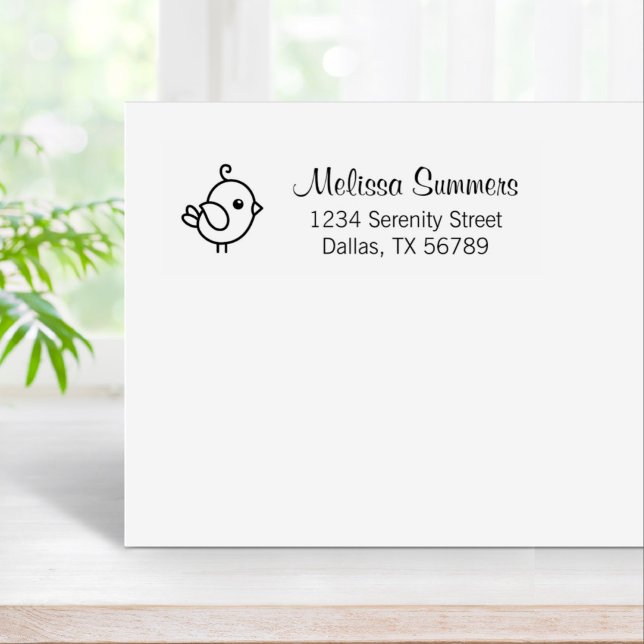 Tiny Cartoon Bird Address Rubber Stamp (Creator Uploaded)