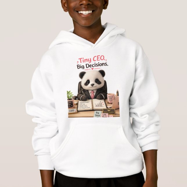 Tiny CEO Big Decisions Funny Baby Panda Sweatshirt (Front)