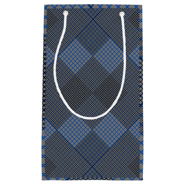 Tiny chequered 2 tones 04A Grey BG Small Gift Bag (Front)