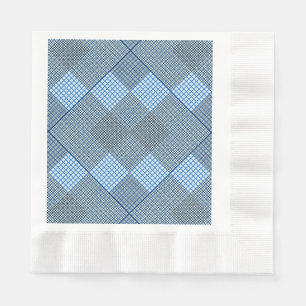 Tiny chequered 2 tones 04A Lblue BG Napkin