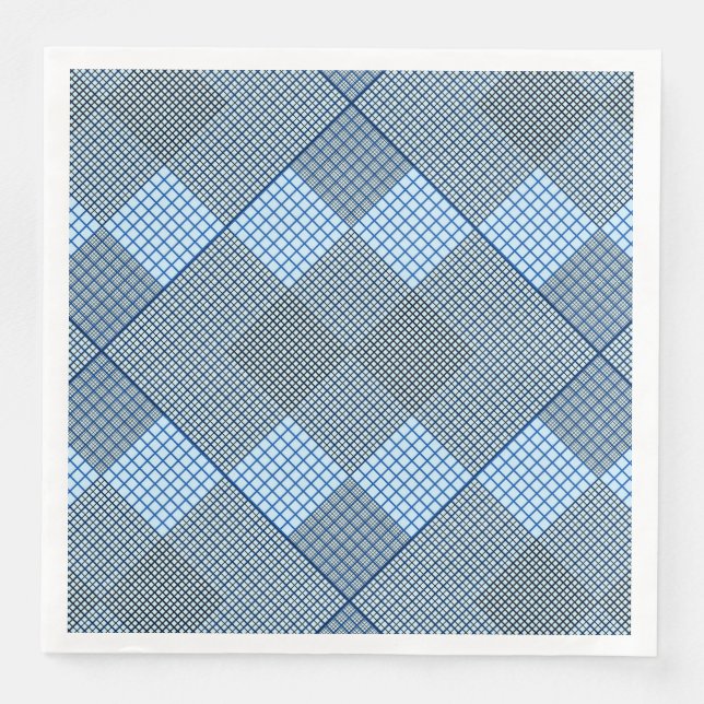 Tiny chequered 2 tones 04A Lblue BG Napkin (Front)