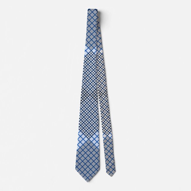 Tiny chequered 2 tones 04A Lblue BG Tie (Front)