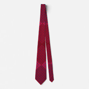Tiny chequered 2 tones 04A Red BG Tie