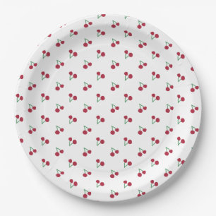 Tiny Cherry Print Paper Plate