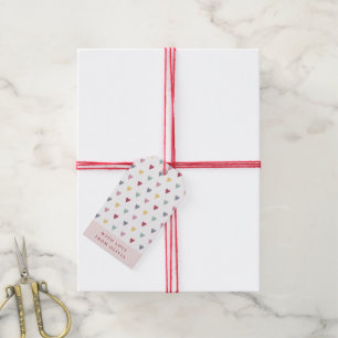 Tiny colourful custom name and colour hearts gift tags