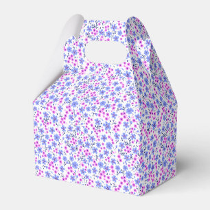 Tiny cute white blue pink floral pattern favour box