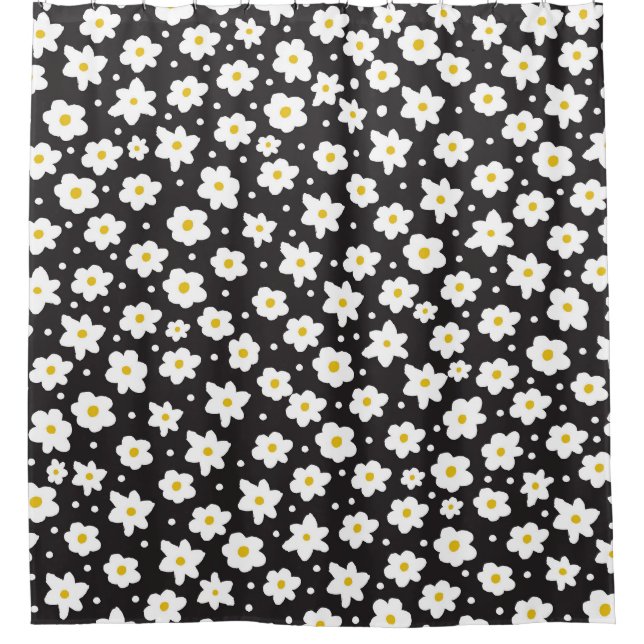 Tiny daisies, vintage, seamless background. shower curtain (Front)