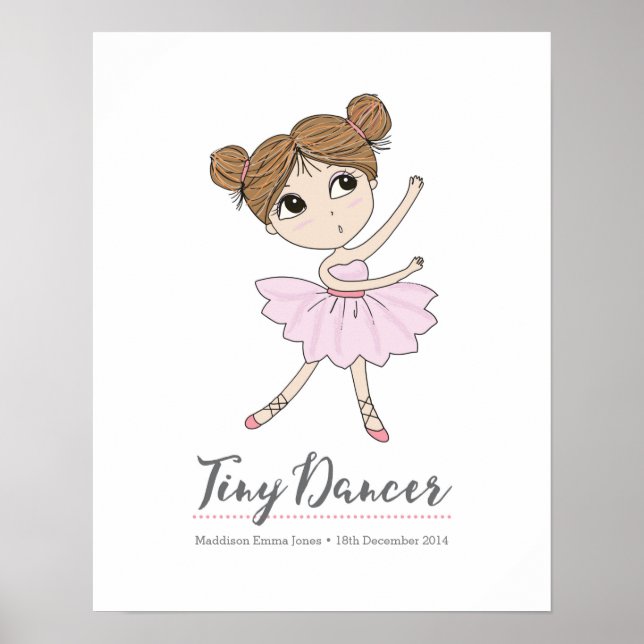 Tiny Dancer ballerina personalised print (Front)