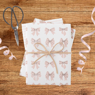 Tiny Dancer Ballerina Pink Blush Girls Birthday Wrapping Paper Sheet
