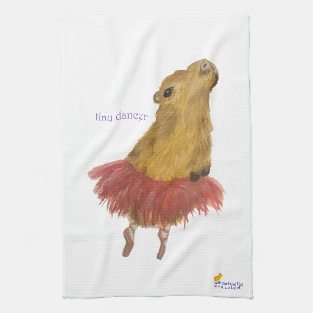 Tiny Dancer Capybara Tea Towel (Vertical)