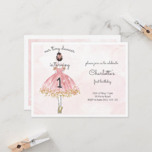 Tiny Dancer Pink Ballet Dancer Invitation