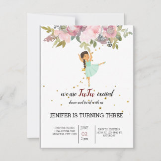 Tiny Dancer | Pink Floral Ballet Birthday Party Invitation
