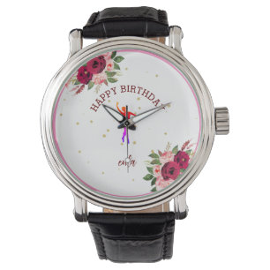 Tiny Dancer Pink Floral Ballet Birthday Party Key Watch