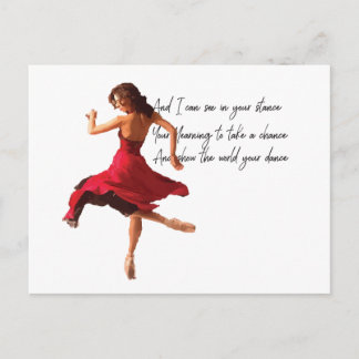 Tiny Dancer Series Red Postcard