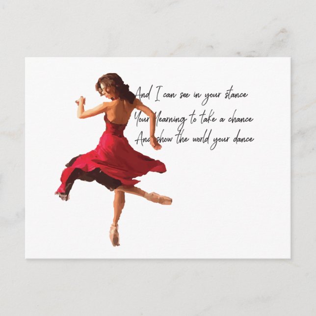 Tiny Dancer Series Red Postcard (Front)